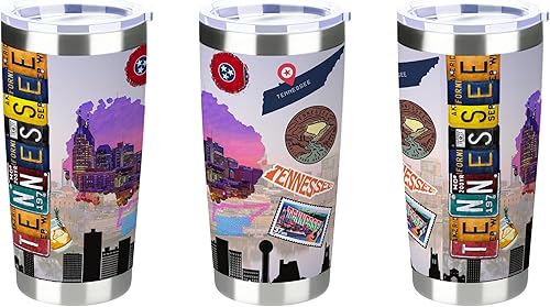 Miniatura 2 de SMLIXE Vaso aislado de 20 onzas de Tennessee State, taza de café con mapa de Estados Unidos, regalo de cumpleaños, lindo vaso personalizado con tapa