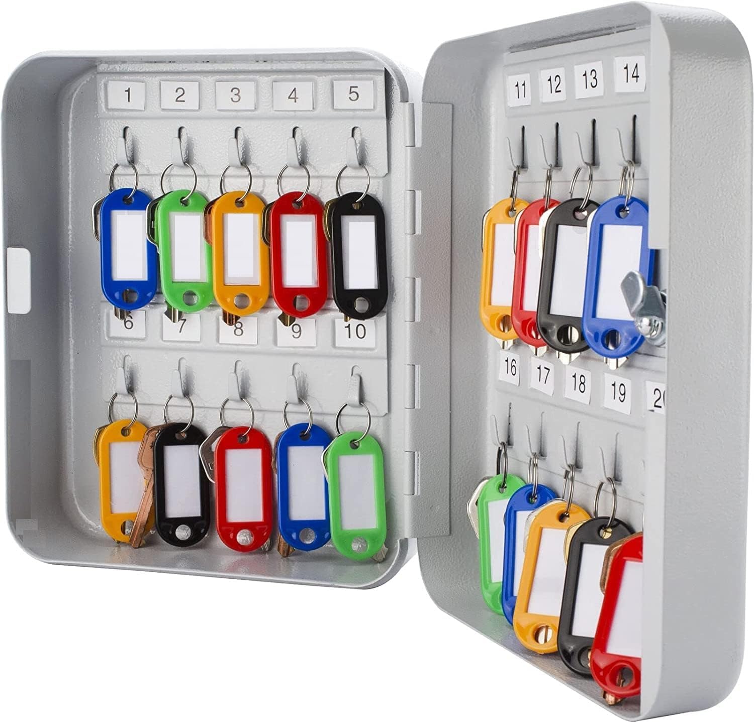 20 Key Locker Secure Key Box with Lock | Cabinet Wall Mount Lock Box with Hooks | Safe & Secure Key Storage Organizer (Pack of 1,Multicolor)-picture-35