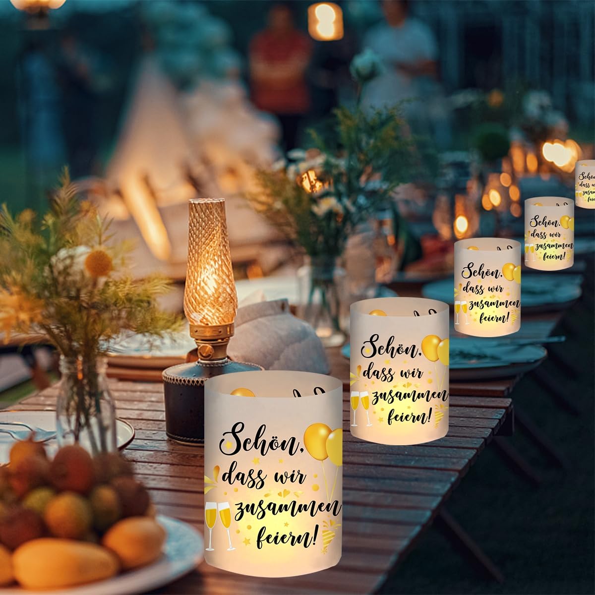 Cadimus Geburtstag Windlichter - 12 Stück Tischdeko Mit Happy Birthday Aufdruck