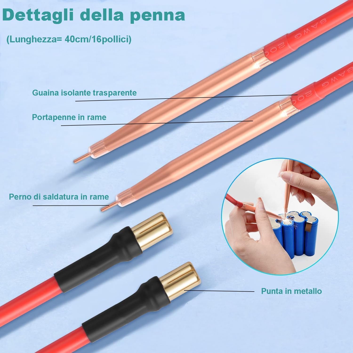 Batteria Spot Welder con 11 livelli di potenza di saldatura, 5000mAh batteria, 2M foglio di nichel-plate, per la fabbricazione di pacchi batteria (Nero)