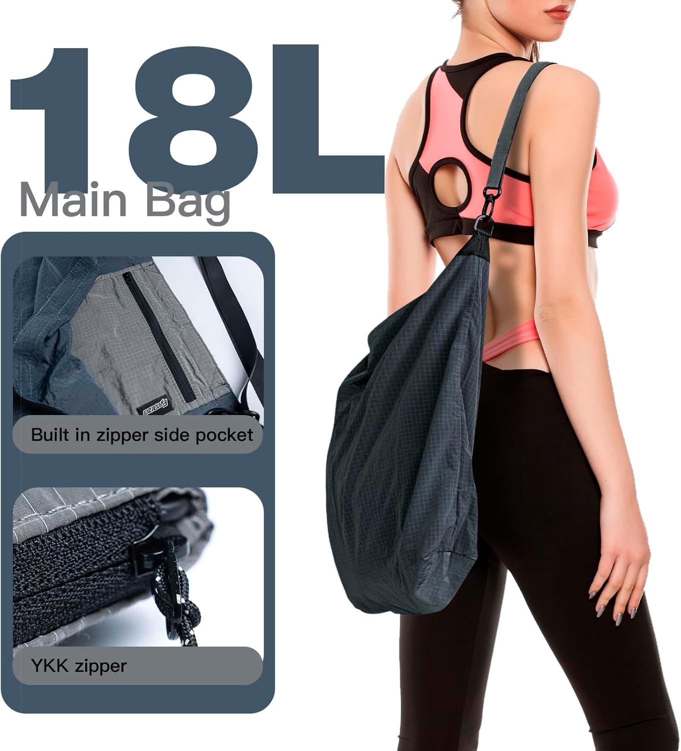 Fynarzel Lightweight Foldable Nylon Crossbody Bag,Stylish Compact Polyester Packable Totes - Image 2