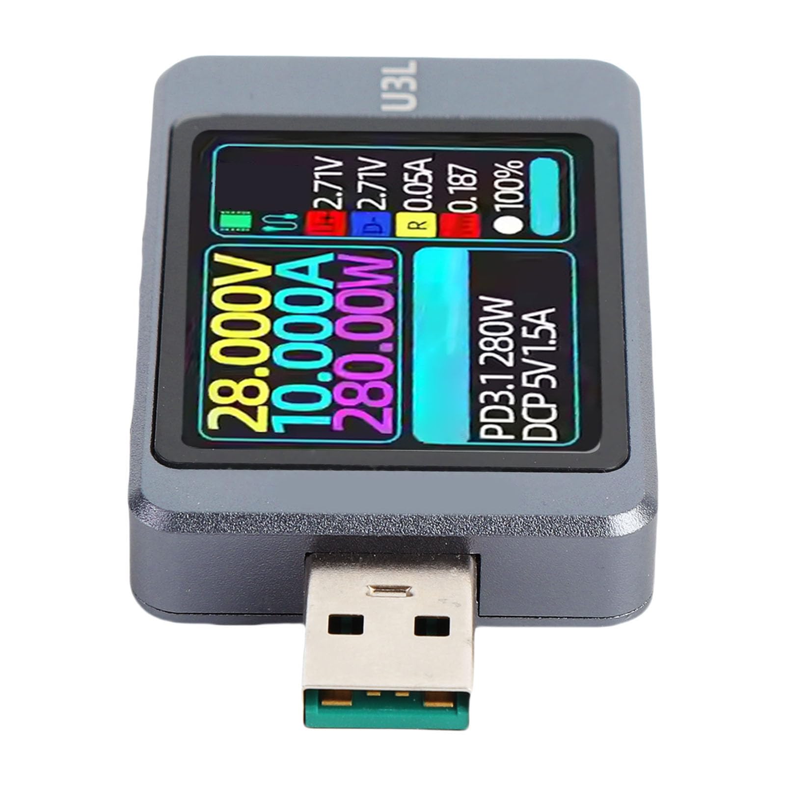 Tester napięcia i prądu USB Przenośny ekran o przekątnej 1,77 cala dla entuzjastów elektroniki