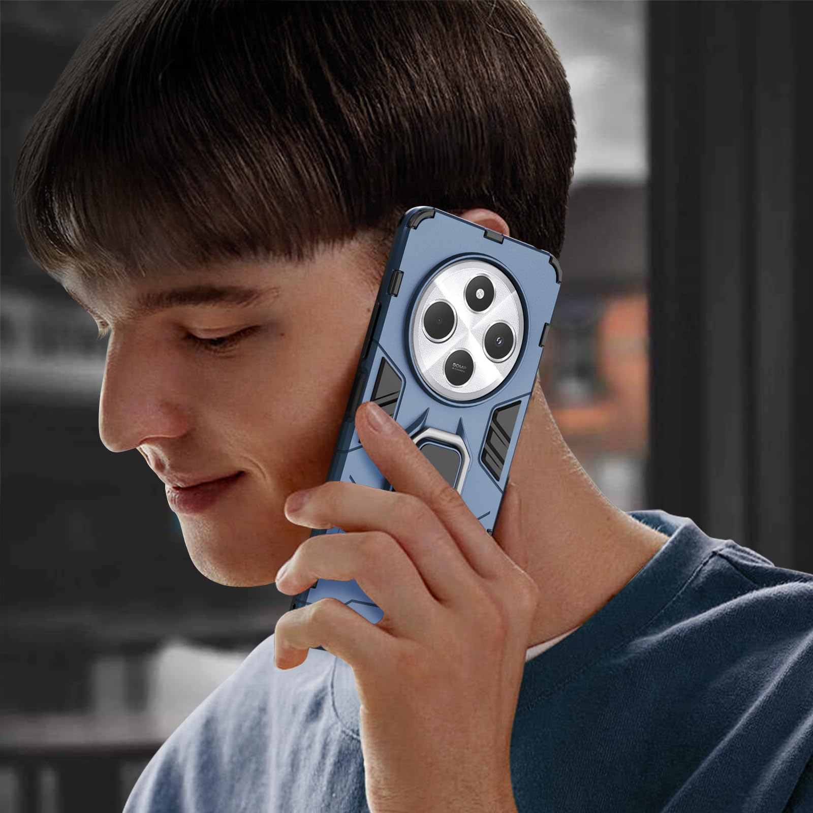 Funda para Xiaomi Redmi Note 15 Pro 5G, Carcasa Antigolpes con Soporte anular metálico, Case Protectora de Grado Militar, Azul — view 192
