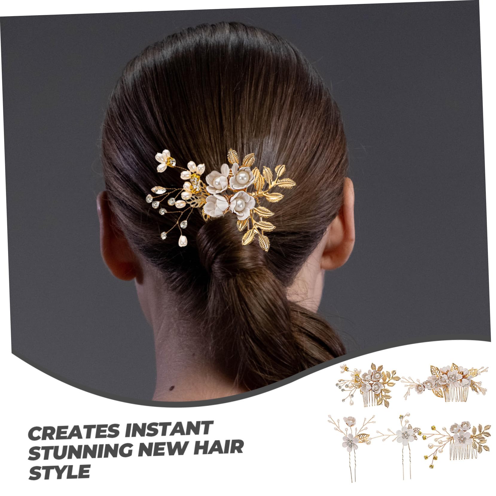 MAGICLULU 2 Sätze Kamm Haarschmuck für die Braut dekorative Haarspangen Haarnadel Haarklammer Tiara Kopfbedeckungen für Frauen Haarschmuck für die Hochzeit Handbuch schmücken Damen Legierung