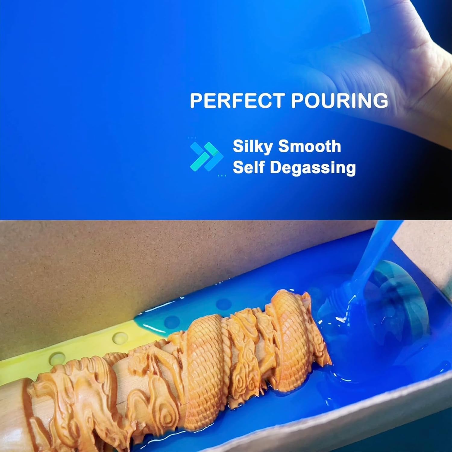 Magic Resin | Liquid Platinum Silicone Rubber Mould Making Material Kit | Create Your Own Mold | 1 gallon/128oz/10lbs | 20A