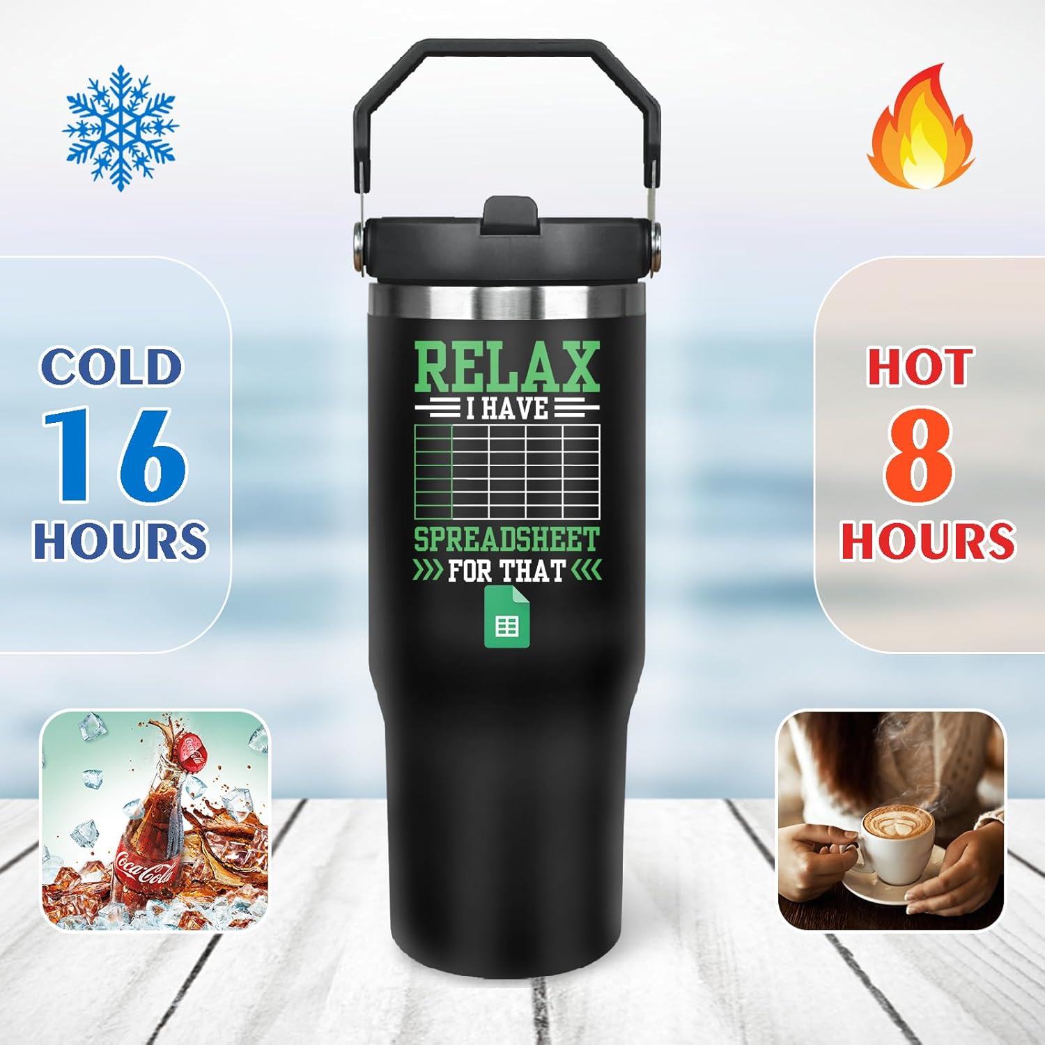 30oz Excel Tumbler, Spreadsheet Coffee Mug, Relax I Have A Spreadsheet For That Mug for Accountant, CPA, Coworker, Funny Spreadsheet Excel Gifts for Men Women - Image 2