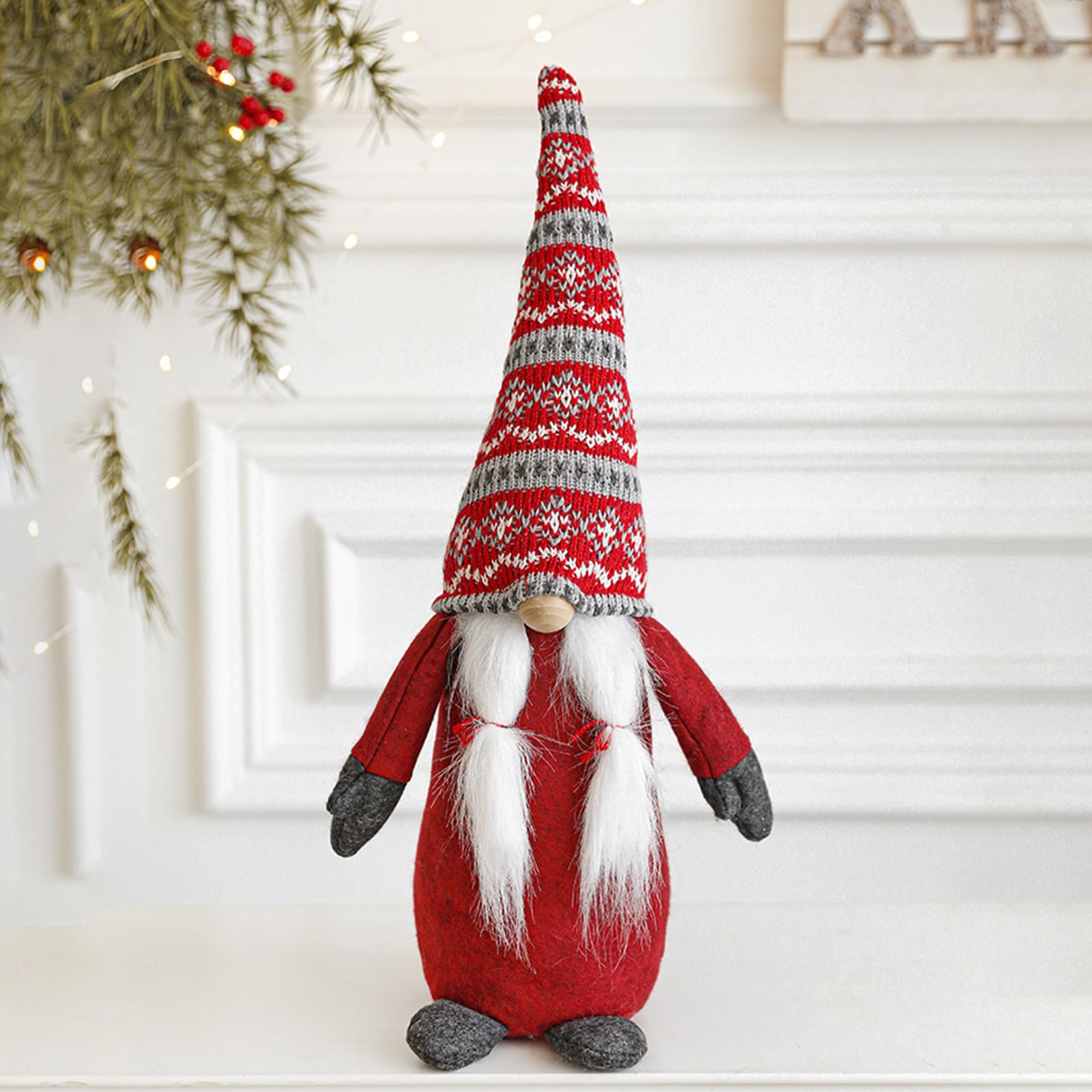 Decoración navideña Juguetes de peluche hechos a mano escandinavos Mr. Mrs Figuras para el hogar Adornos de Navidad