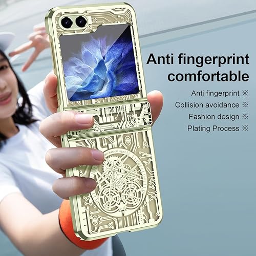 Miniatura 6 de Funda para Samsung Galaxy Z Flip 5 2023, delgada, ligera, de policarbonato duro, antideslizante, galvanizado, a prueba de golpes, funda protectora