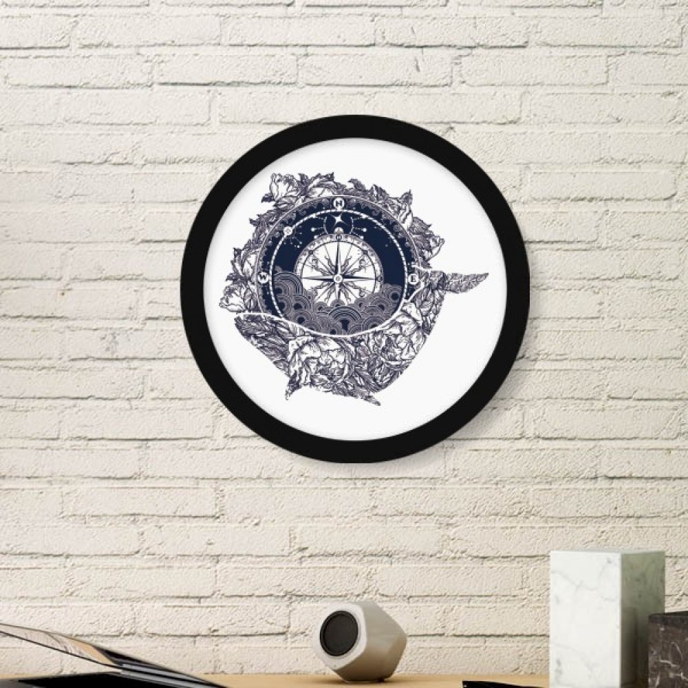 Peintures boussole étoiles cadre rond noir pour sublimer votre salon moderne