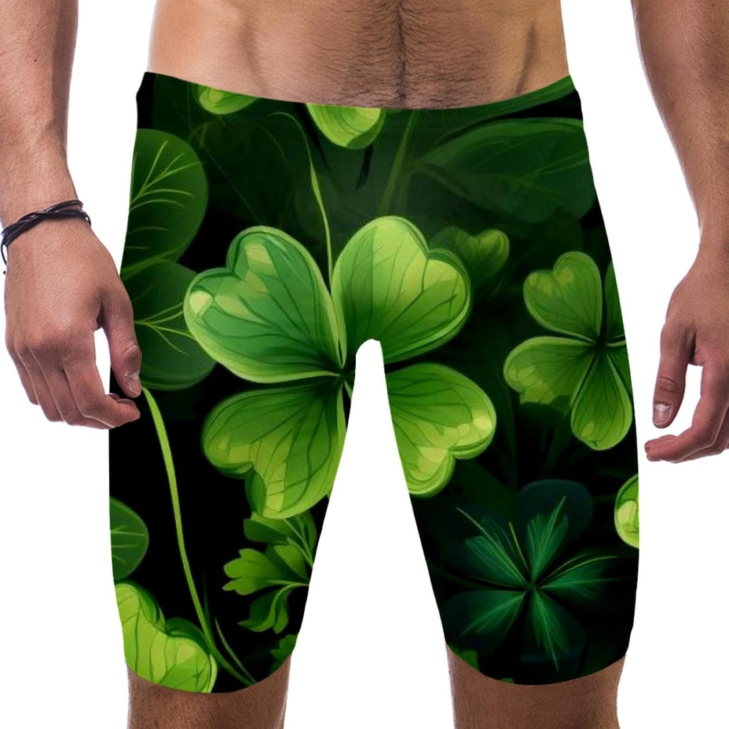 St Patrick's Day Swimsuit Mens Swim Jammers Endurance Long Racing Training Swimsuit