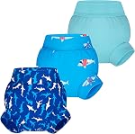 BIG ELEPHANT Swim Diapers - 3 Pieces of Reusable and Adjustable Baby Swimming Diapers for Girls (Ages 6 Months-3 Years), 12-24 Months
