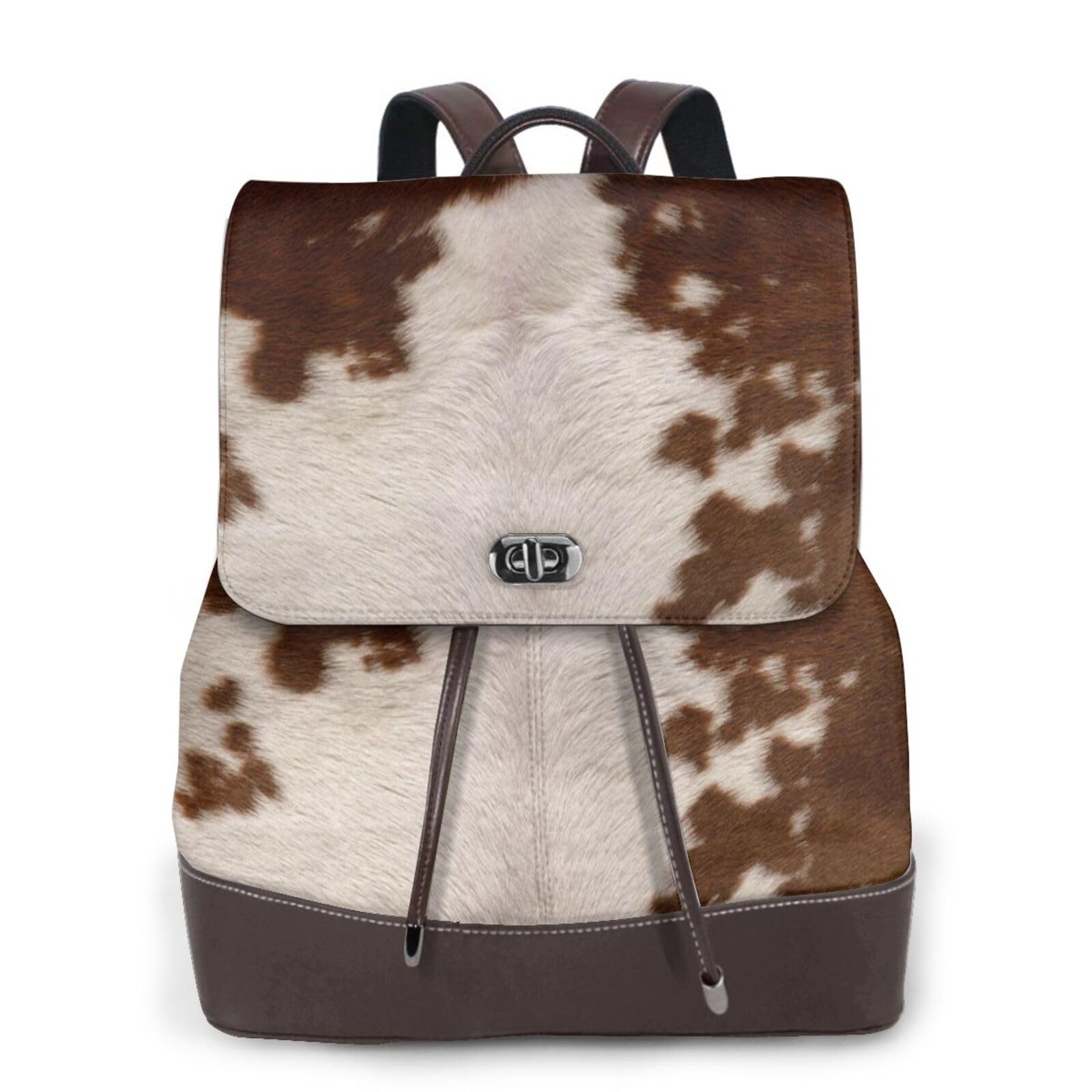Wksgdsg Women's Red Brown Cowhide Modern Leather Backpack For Rucksack With Lid, 12.5 Inch Pu Leather Backpack For Girls, Fashion Daypacks For Travel Shopping Work, Medium, Multi-Functional