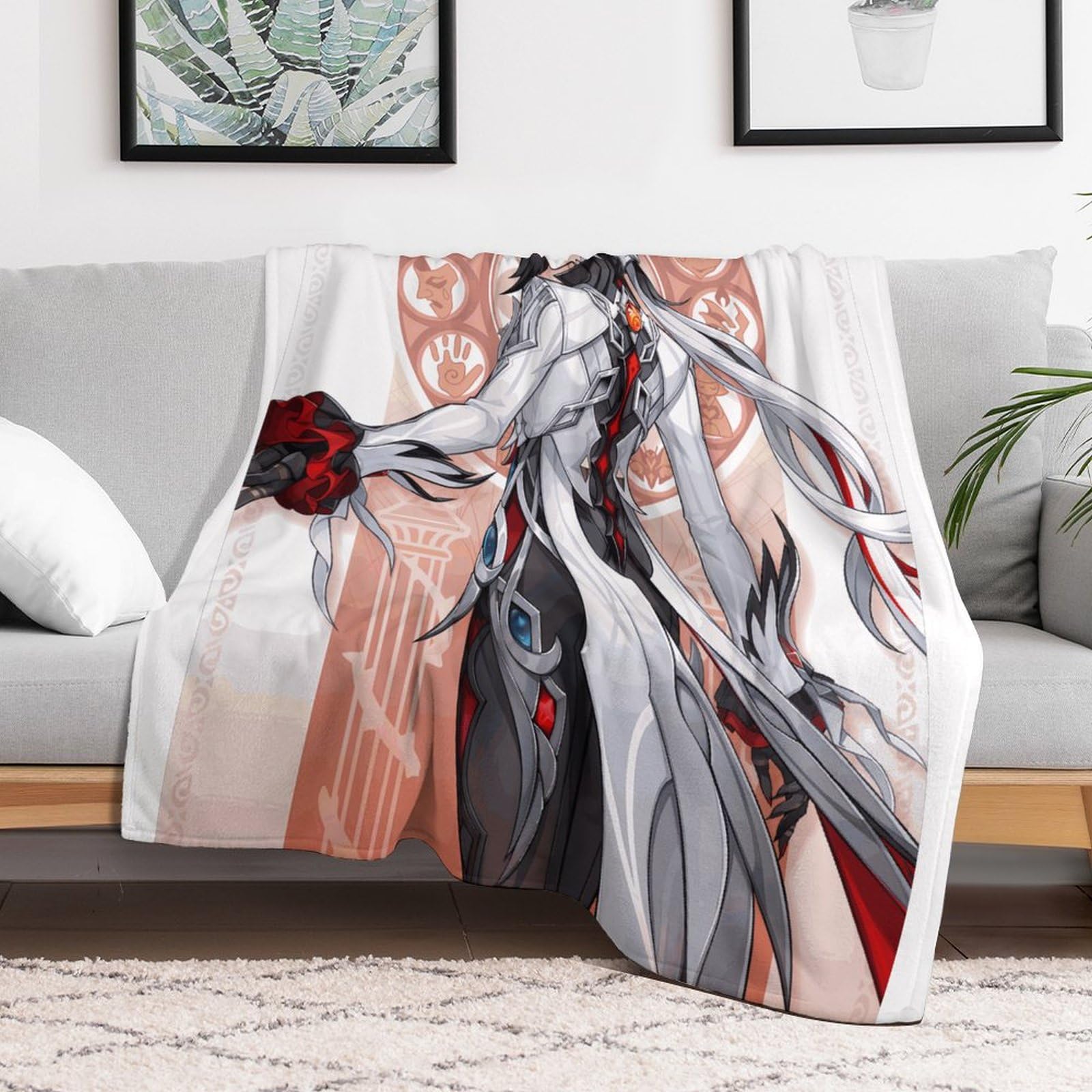 Jeté De Lit Polaire Genshin Impact Arlecchino - Couverture Douce Flanelle 150x200cm, Parfaite Pour Canapé, Lit Et Enfants Toute L'Année