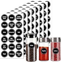 144pcs 38mm Spice Jar Label, Waterproof Seasoning Jar Labels Round Preprinted Kitchen Labels Seasoning Labels Pantry Labels for Spices and Condiments Chalkboard Rack Organization