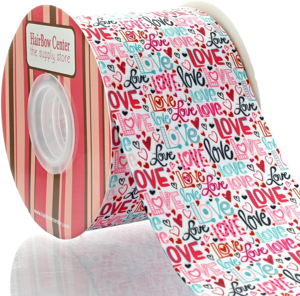 3" Valentine Much Love Grosgrain Ribbon 25yd