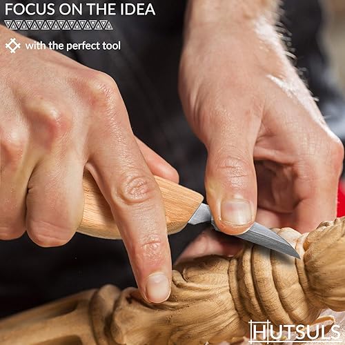Miniatura 4 de Hutsuls Cuchillo para tallar virutas para principiantes, cuchillo afilado para tallar madera en una caja de regalo bellamente diseñada, herramienta