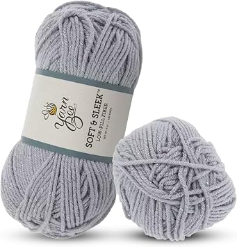 Hobby Lobby Yarn Bee Soft & Sleek Sparkle Yarn, 224 Silver Sparkle | 4 Medium Weight, Low Pill Acrylic & Metallic Polyester 186 Yards Per Skein