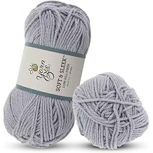 Hobby Lobby Yarn Bee Medium Yarn for Crocheting & Knitting Soft Yarn Skein 186 Yards of 98% Low Pill Acrylic & 2% Metallic Polyester Yarn for Crocheting Blankets, Hats, More, Silver