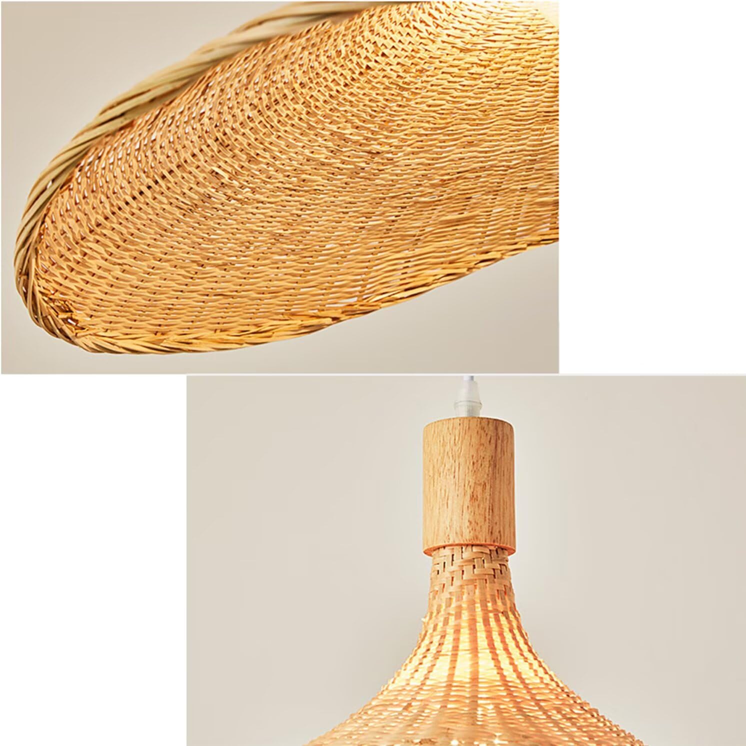 Lampada a sospensione in bambù intrecciata a mano Lampadario a soffitto in bambù semplice Lampada da soffitto Lampadario in bambù naturale per sala da pranzo, sala da tè, ristorante