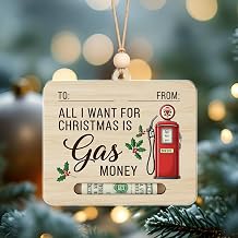 Personalized Christmas Money Holder Ornament, Gas Money Ornament for Christmas Decor, Gas Wooden Money Gift Holders for Girl, Funny Holiday Xmas 2025 Decor, Stocking Tag with Cash