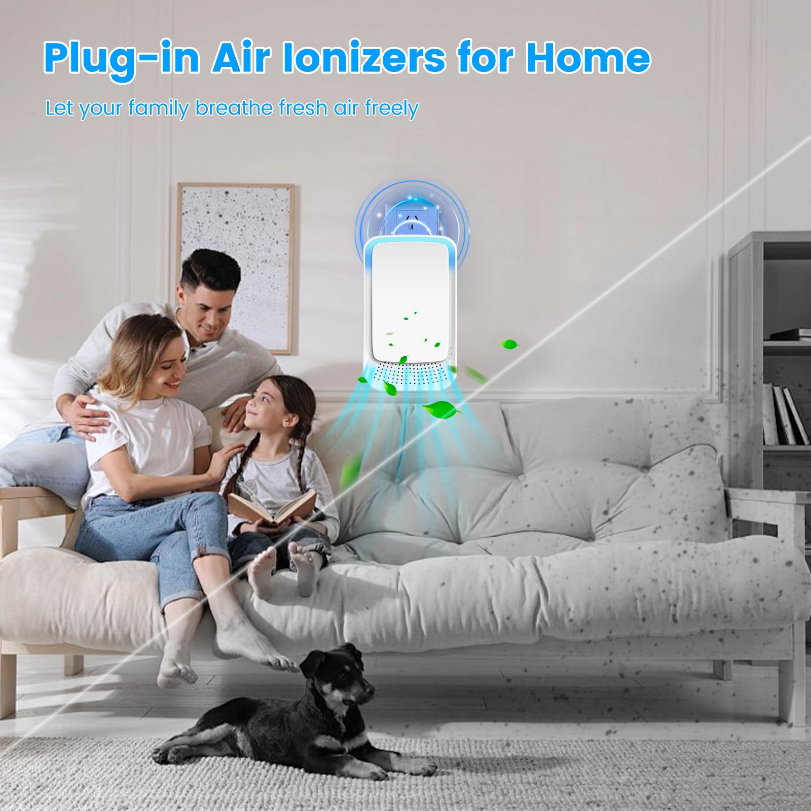 Mini purificatore d'aria per la casa, purificatore d'aria ionico per piccoli spazi, funzionamento silenzioso, ionizzatori per casa, ufficio, camera da letto, soggiorno, deodorante portatile per