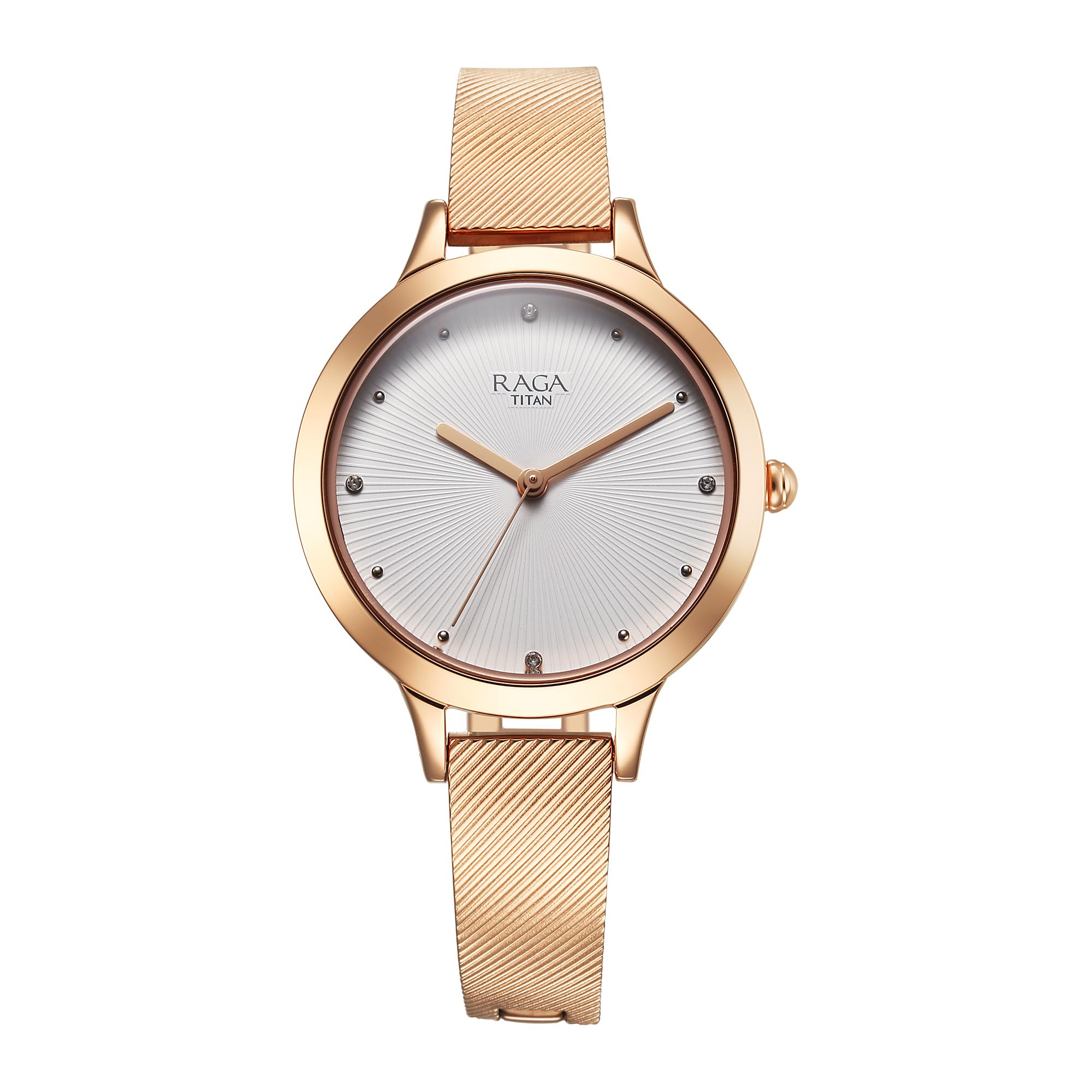 titan Raga Memoirs Quartz Analog White Dial with Rose Gold Color Metal Strap Watch for Women/NT2754WM01-picture-13