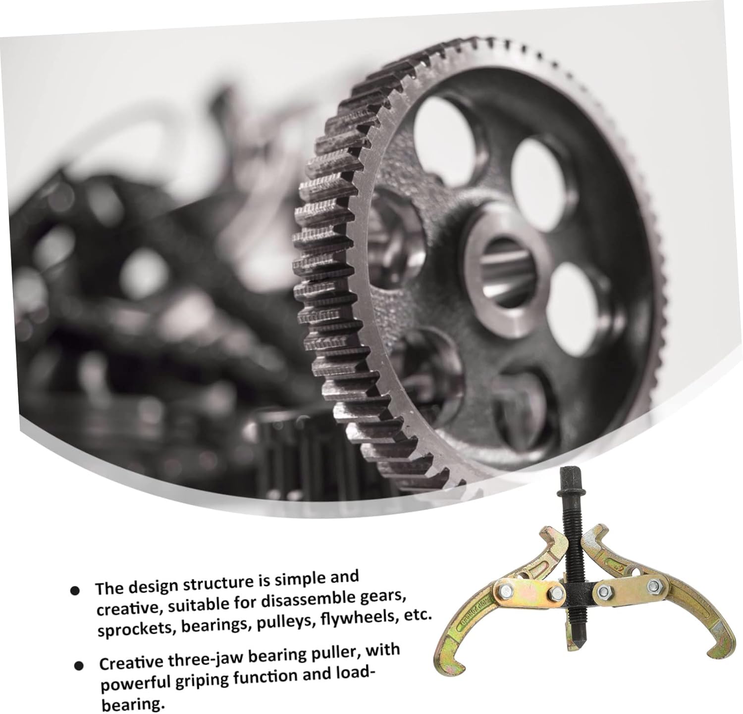 1Pc Durable Three Jaw Bearing Gear Puller Labor Saving Puller for Bearings Gears and Roller Pulleys Random Color for Automotive and Mechanical Applications