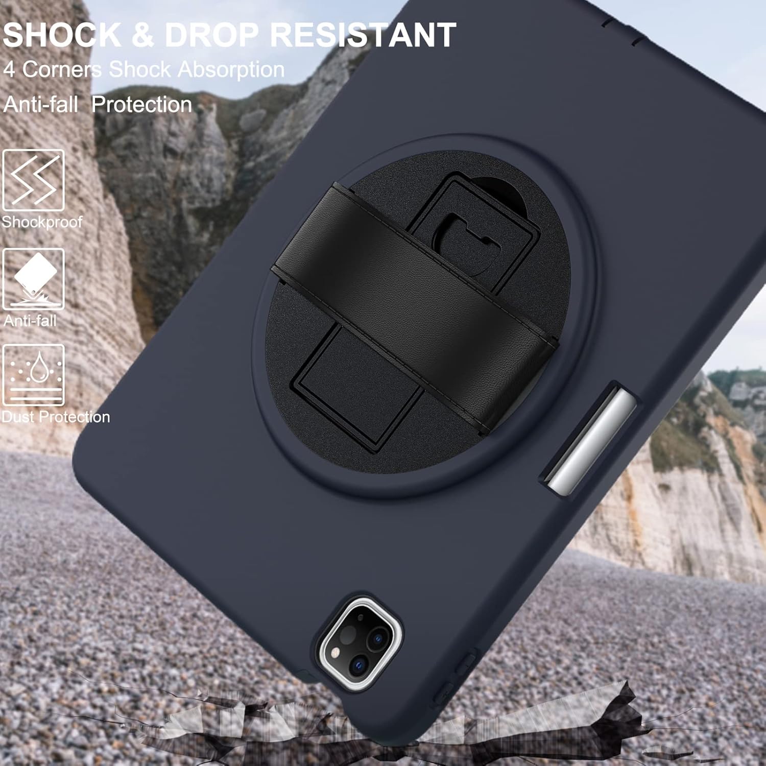 ORIbox Morandi Case for iPad Air (5th/4th) & iPad Pro 11-in. (4th/3rd/2nd/1st), Full Body Shockproof, 3 in 1 Drop Protection with 360 Kickstand/Hand Strap