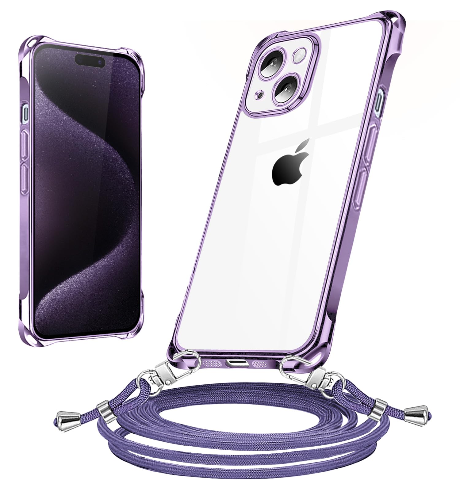 iPhone 15 ケース シルバー　ストライプ　シンプル　衝撃吸収