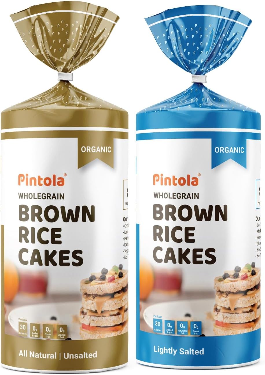 Organic Wholegrain Brown Rice Cakes Combo Pack (All Natural) (Unsalted and Lightly Salted) (130 g * 2)
