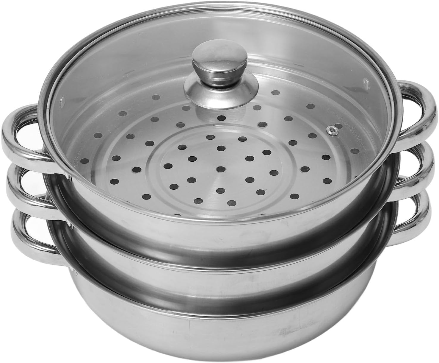 Zerodis Soup Steam Pot Pasta Pots Double Ear Stock Pot for Family Cooking and Dinner Parties Even Heat Distribution and Easy to Soup Steam Stainless Steel Large