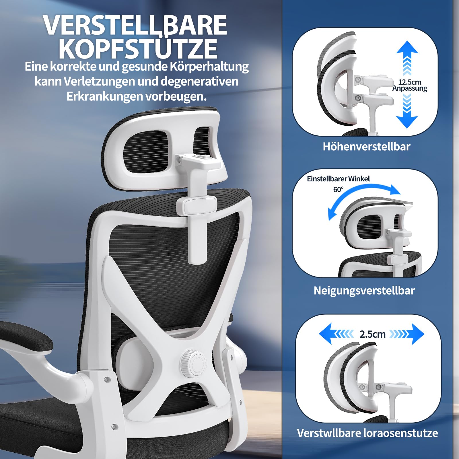 TRALT Bureaustoel - Ergonomische bureaustoel met verstelbare lendensteun hoofdsteun Office Desk Chair - Gaming stoel in X-vorm bureaustoel - Bureaustoelcomputerstoel 150kg Khaki