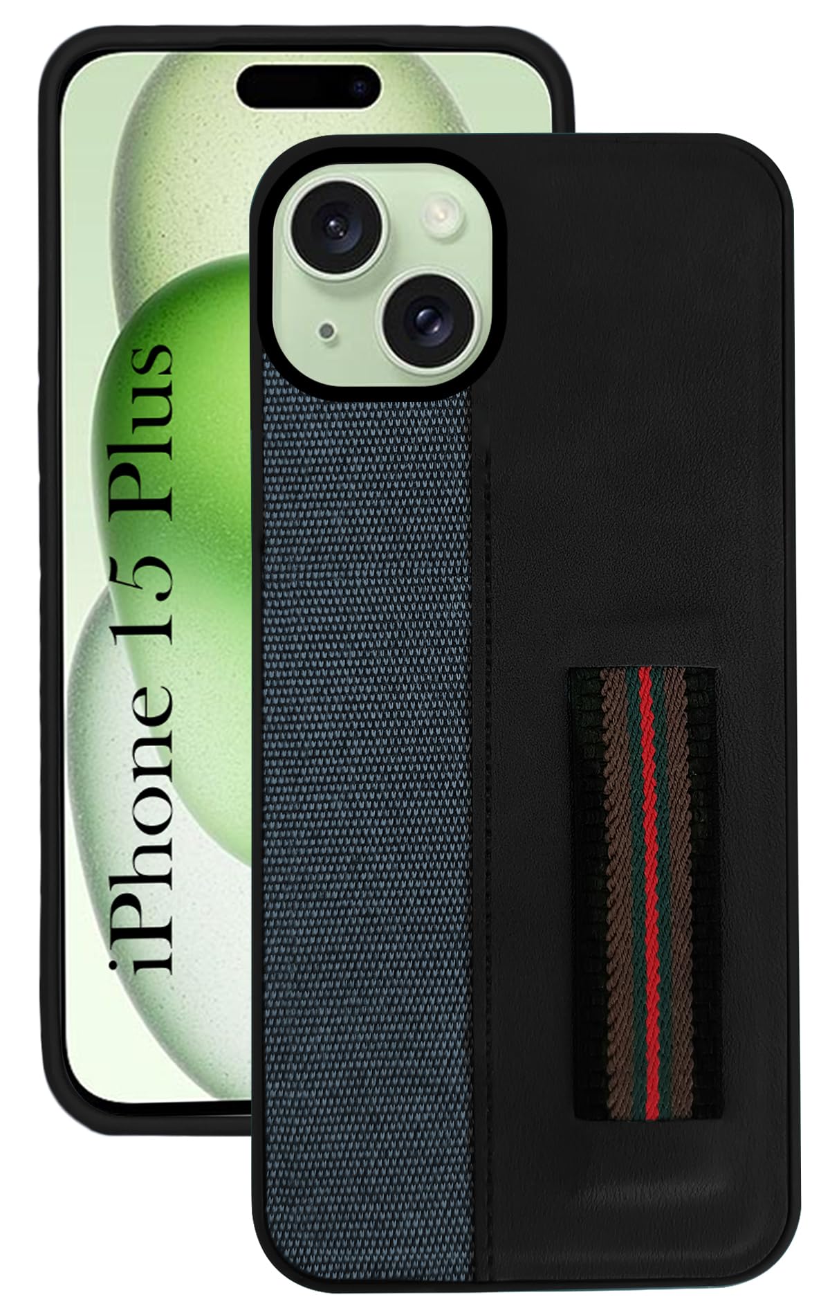 Jkobi Back Cover Case for iPhone 15 Plus (Professional PU Leather | Strip Chain Holder Socket | Black) (B0CMX6GDSW) Amazon Price History, Amazon Price Tracker