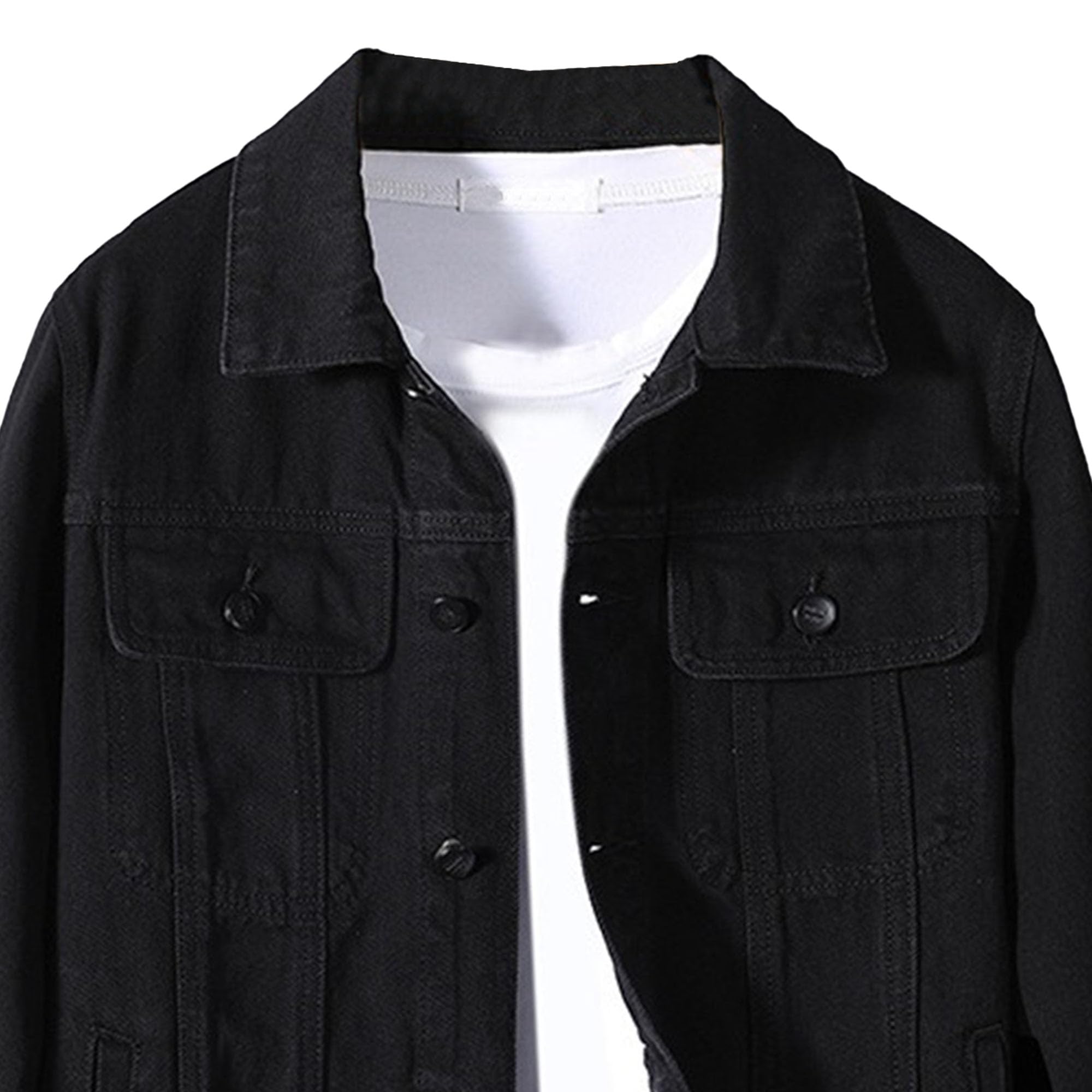 Giacche di jeans slim fit uomo con risvolto tasca frontale Jena | Cappotto da cowboy da camionista con colletto standard con risvolto, giacca da camionista in denim classico per strada casual