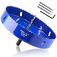 Vista 18 de Sierra de agujero de 6-1/4 pulgadas con eje resistente, profundidad de corte de 1.2 pulgadas, sierra de agujero bimetálica HSS para cortar