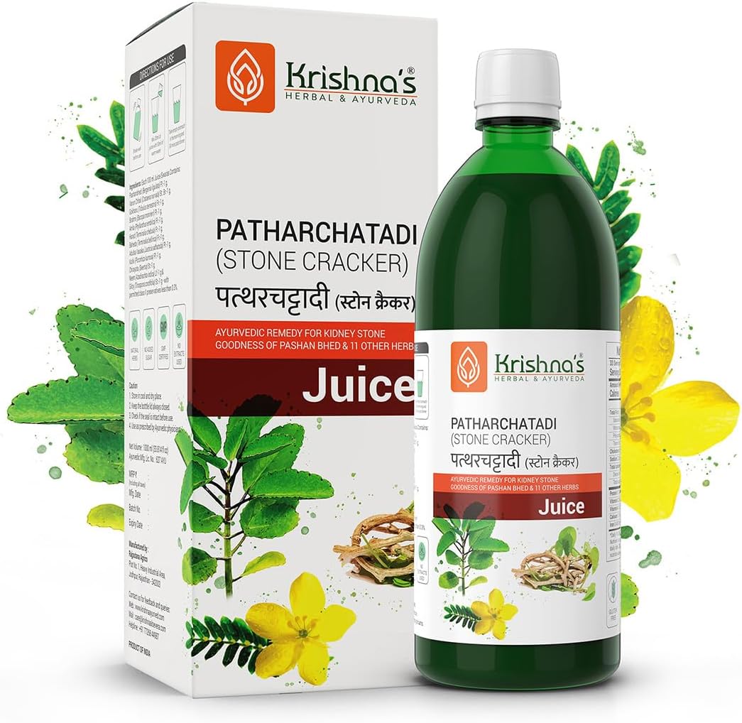 Krishna's Herbal & Ayurveda Patharchatadi Juice 1000 ml – Multi-Herb Supplement with Pashanbhed, Amla & Kutki, General Wellness Support, No Added Sugar
