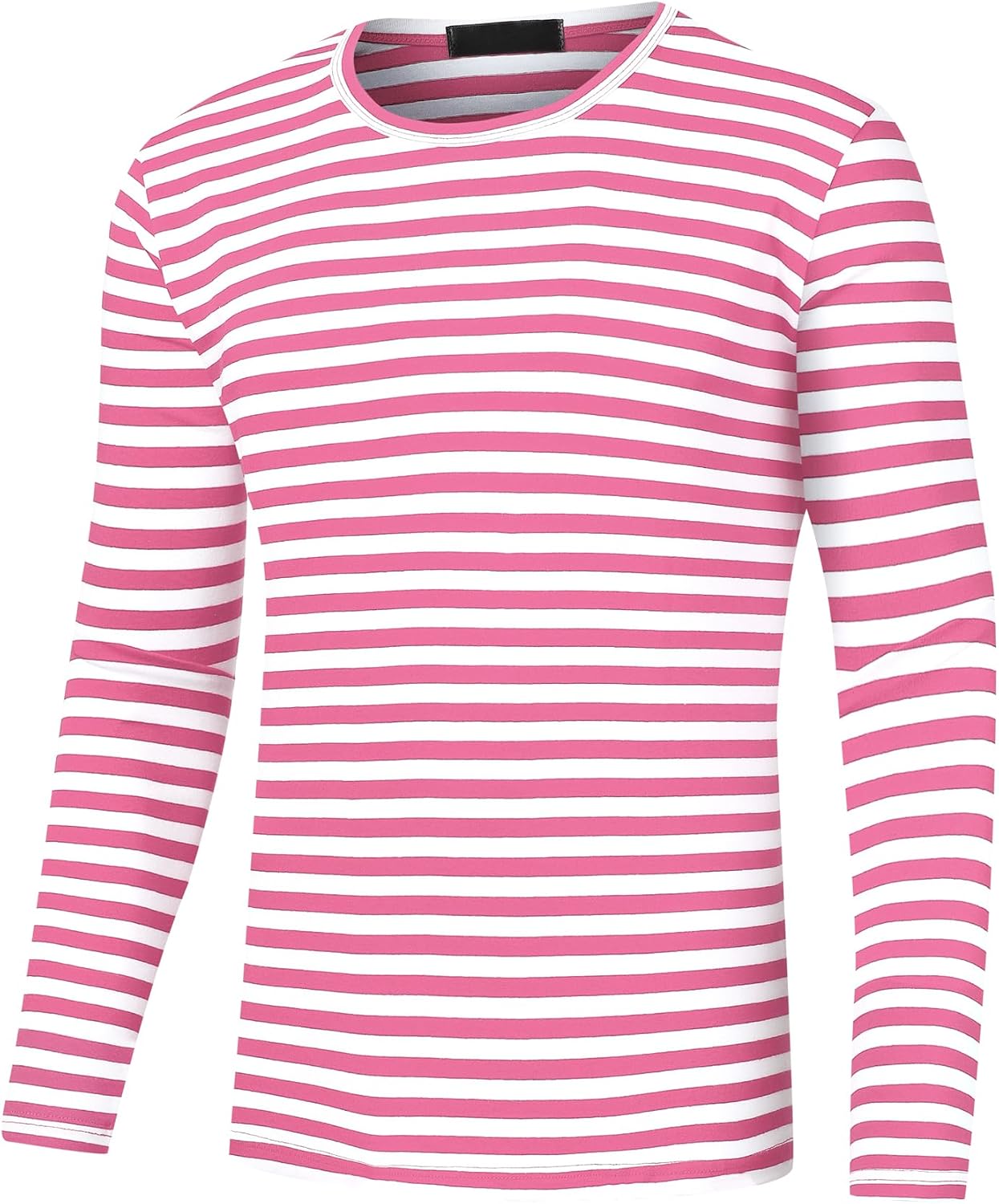 Lars Amadeus Striped T-Shirt for Men's Casual Crew Neck Long Sleeves Basic Pullover Tee Tops