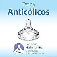 Vista 45 de Dr. Brown’s - Tetina para biberón de cuello ancho, flujo natural nivel 1, flujo lento, 100% silicona, paquete de 2, 0m+