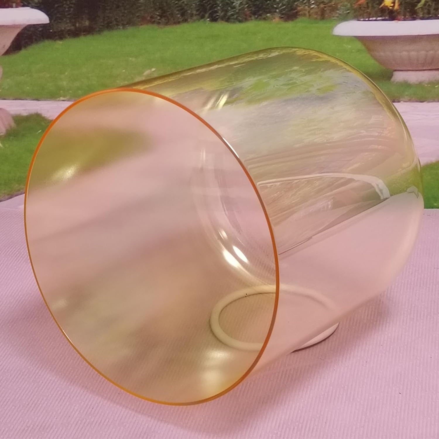 ENERGYSOUND E Solar Plexus Chakra,Misty Yellow Clear Crystal Singing Bowl, Quartz Sound Bowl 9 inch