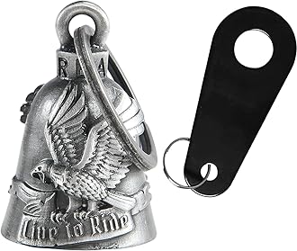 Motorcycle Bell for Bikers Women Men W/Hanger, Biker Bell for Riders, Good Luck Riding Bell Moto Accessories