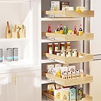 Vista 5 de Wood Pull Out Cabinet Organizer 11" W x 21" D, for 12" Cabinet Opening Heavy-Duty Sliding Drawers for Inside Cabinets Storage and Organization for