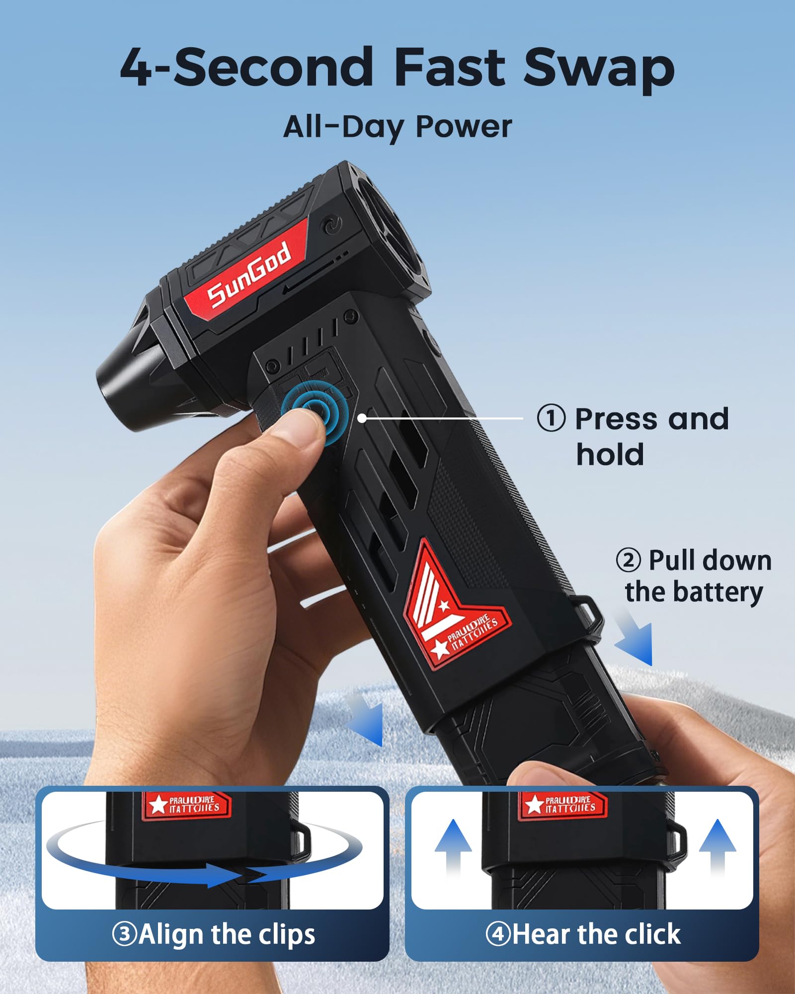 Snapklik.com : SunGod X303 Pro Cordless Blower 32mm Brushless Motor ...
