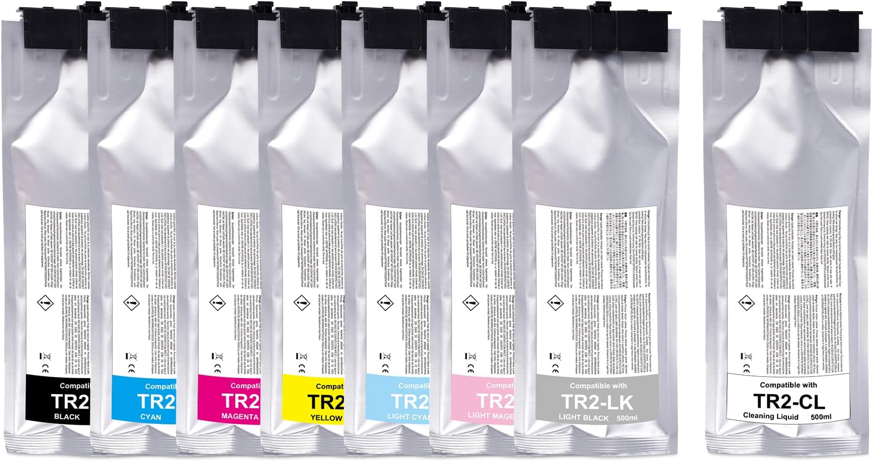 TR2-CL Cleaning Liquid & TR2 Ink Cartridges Replacement for Roland TR2 Ink