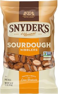Snyder's of Hanover Sourdough Nibblers Pretzels 16 oz - Crunchy Bite-Sized Non-GMO Peanut-Free Snacks