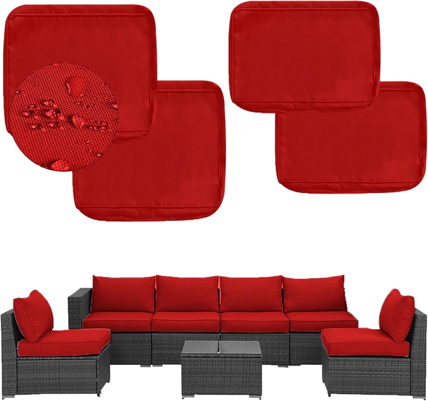 XXLYY Patio Cushion Covers Replacement, 26 inch Outdoor Sectional Sofa Waterproof