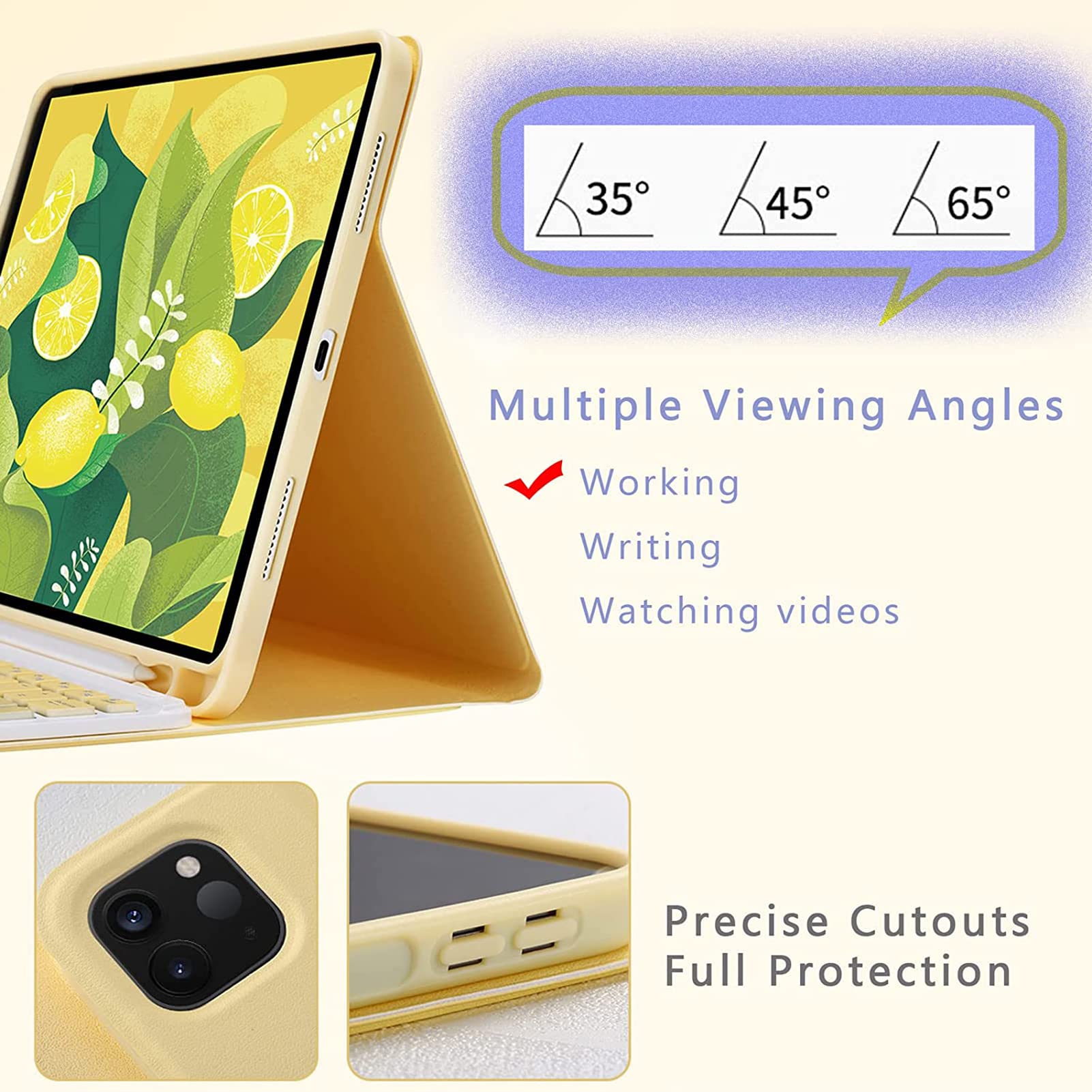 Etui na klawiaturę z panelem dotykowym do iPada 10,9 cala 2022, Odpinane etui na klawiaturę magnetyczną z etui na długopis, bezprzewodowa klawiatura Bluetooth iPad 10,9" 2022, różowe złoto + białe
