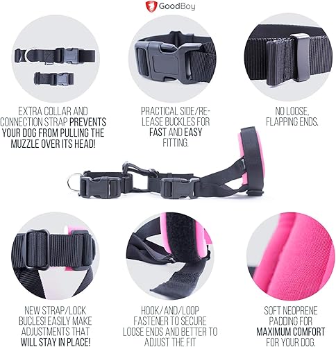 Miniatura 5 de Bozal suave para perros evita mordidas indeseadas no restringe su capacidad para beber o jadear cómodo y no se mueve suave acolchado de neopreno no