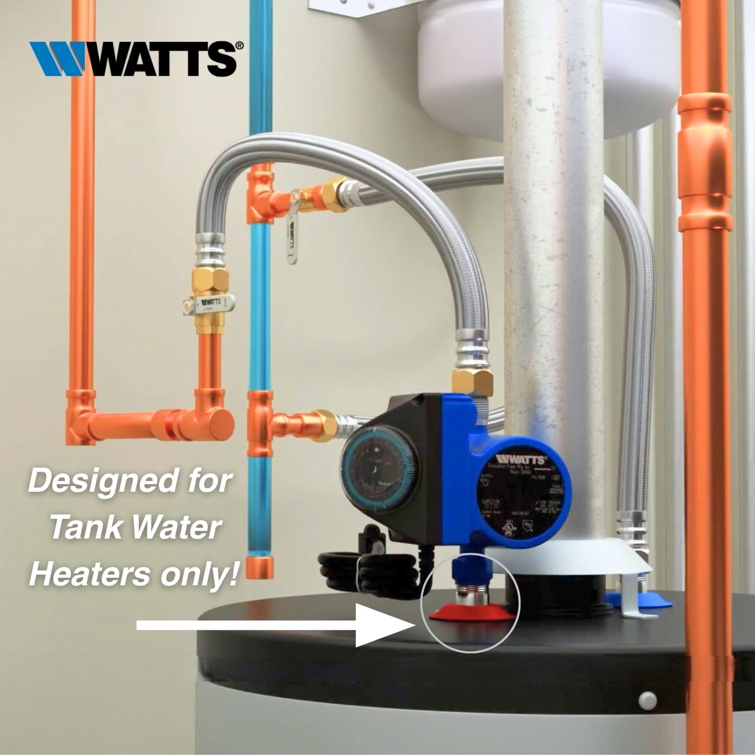 Watts Heat H2O Hot Water Recirculation System w/Programmable Timer, Instant Hot Water, 3 Year Warranty, Pump, 2 Adapters, Sensor Valve, Mounting Screws, 2 Supply Lines, Easy DIY Install (0955805)