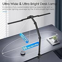 Vista 5 de Syrinx LED Desk Lamp, Architect Desk Lamps for Home Office with Gesture Switch & Remote Control, 24W Bright Desk Light with 50 Light Modes