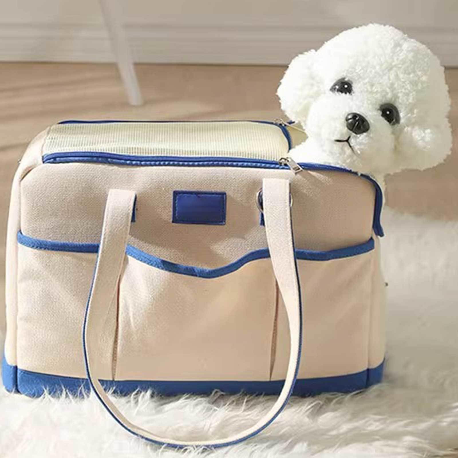 Bolso de Viaje para Mascotas Monedero para Perros Monedero de Animales Pequeños Bolsa para Cachorros Mochila para Perros para Perros Pequeños, Gatos para Viajes Al Aire Libre,Blue
